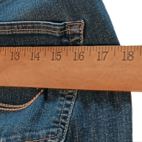 Y2K VTG Levi Signature Curvy Bootcut Jeans Low Rise Wm 10M Dark Wash Solid Blue - Picture 10 of 13